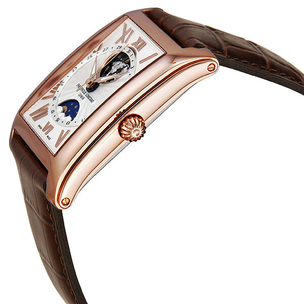 Frederique Constant Carree White Dial Brown Leather Strap Ladies Watch #335MS4MC4 - Watches of America #2