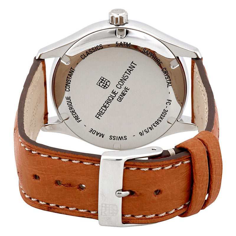Frederique Constant Classic Silver Dial Tan Leather Men's Watch #FC-303WN5B60S - Watches of America #3