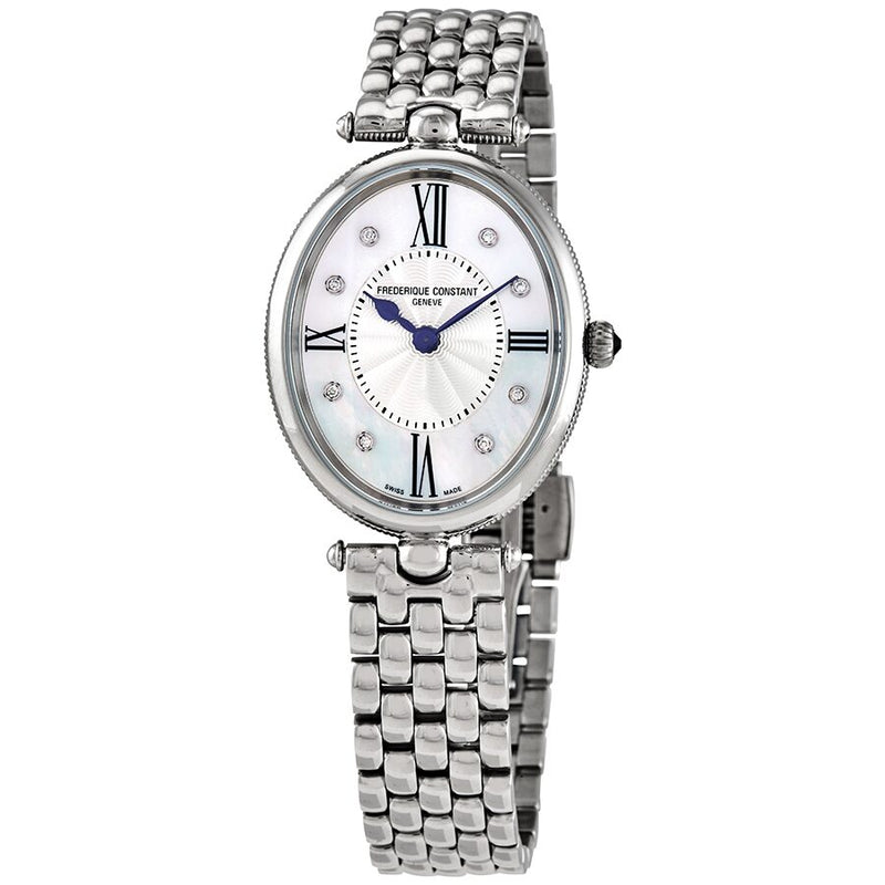 Frederique Constant Classics Art Deco Quartz Crystal White Mother of Pearl Dial Ladies Watch #FC-200MPWD3V6B - Watches of America