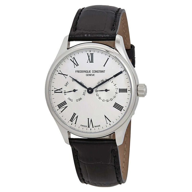 Frederique Constant Classics Silver Dial Men's Black Leather Watch#FC-259WR5B6-BK - Watches of America