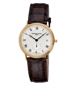 Frederique Constant Classics Slim Line Silver Dial Leather Men's Watch #FC-245M5S7 - Watches of America