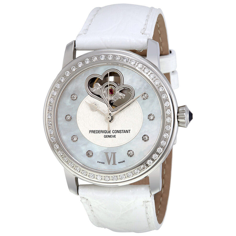 Frederique Constant Heartbeat Automatic Diamond Ladies Watch #FC-310BDHB2PD6-WH - Watches of America