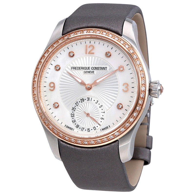 Frederique Constant Maxime White Dial White Textile Ladies Watch #FC-700MPWD3MDZ9-GR - Watches of America