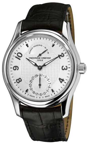 Frederique Constant Runabout Automatic Silver Guilloche Leather Men's Watch #FC-720RM6B6 - Watches of America