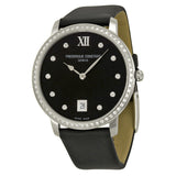 Frederique Constant Slim Line Black Dial Diamond Ladies Watch #FC-220B4SD36 - Watches of America