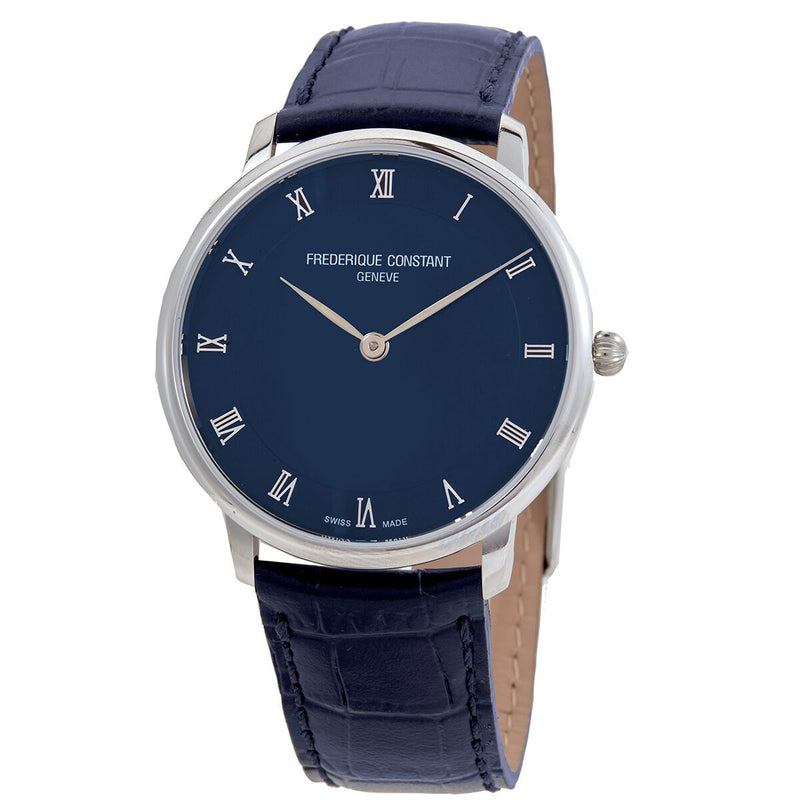 Frederique Constant Slim Line Quartz Blue Dial Watch #FC-200RN5S36 - Watches of America