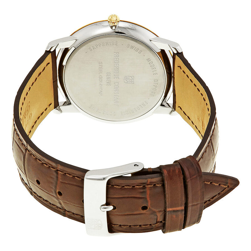 Frederique Constant Slim Line Quartz Silver Guilloche Gold-Plated Men's Watch #FC-245M4SZ7 - Watches of America #3