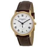 Frederique Constant Slim Line Silver Dial Gold-Plated Unisex Watch 235M4S5#FC-235M4S5 - Watches of America
