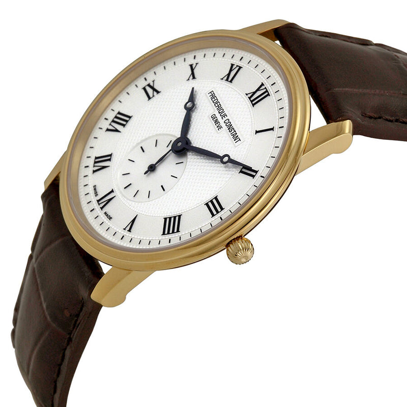 Frederique Constant Slim Line Silver Dial Gold-Plated Unisex Watch 235M4S5#FC-235M4S5 - Watches of America #2