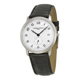 Frederique Constant Slim Line Silver Guilloche Black Leather Men's Watch 245AS4S6#FC-245AS4S6 - Watches of America