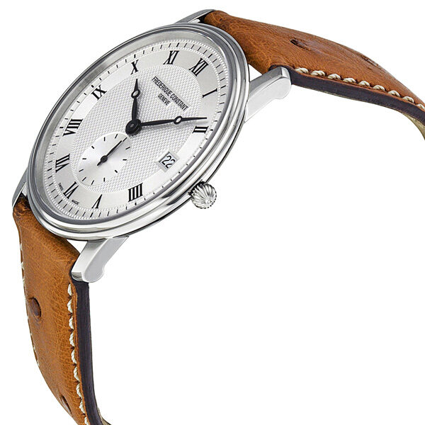 Frederique Constant Slim Line White Dial Brown Leather Strap Men's Watch #FC-245M4S6OS - Watches of America #2