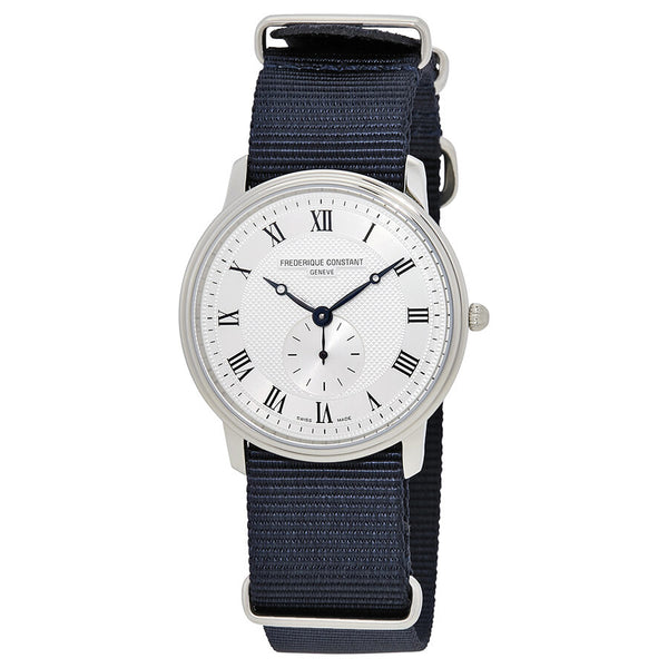 Frederique Constant Slimline Silver Dial Gold Plated Brown
