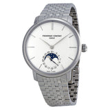 Frederique Constant Slimline Moonphase Silver Dial Stainless Steel Men's Watch #FC-705S4S6B - Watches of America