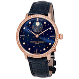 Frederique Constant Slimline Moonphase Stars Automatic Diamond Ladies Watch #FC-701NSD3SD4 - Watches of America