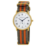 Frederique Constant Slimline Unisex Two Tone Watch FC-235M4S5-GR-ORANGE#FC-235M4S5-GY-OR - Watches of America