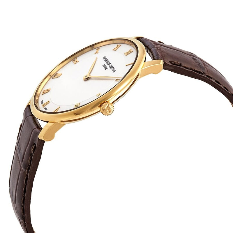 Frederique Constant Slimline White Dial Brown Leather Men's Watch #FC-200RS5S35 - Watches of America #2