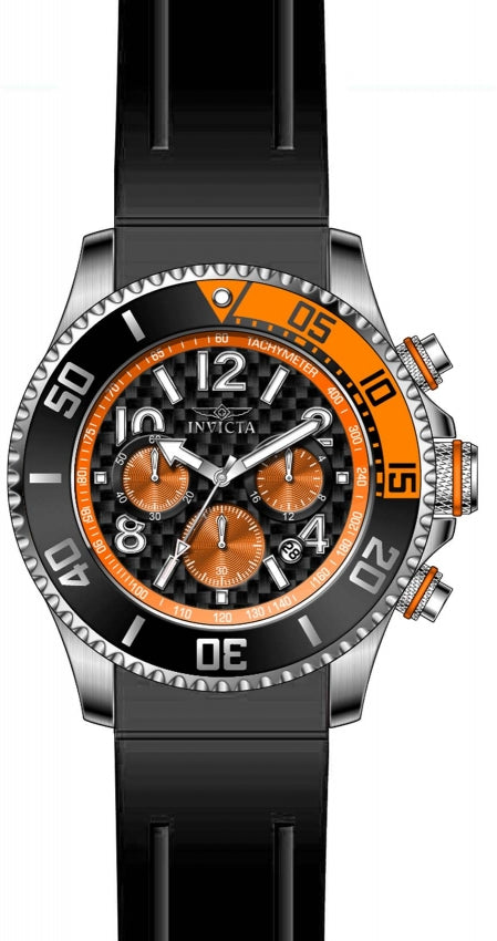 Invicta Pro Diver Reloj cronógrafo de cuarzo con esfera negra para hombre 29712
