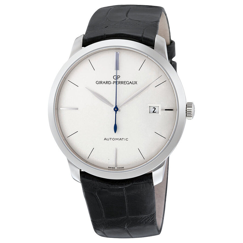 Girard Perregaux 1966 Automatic Silver Dial Black Leather Men's Watch #49525-53-131-BK6A - Watches of America