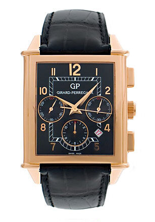 Girard Perregaux Vintage 1945 18kt Rose Gold Black Leather Men's Watch #25840-0-52-6056 - Watches of America