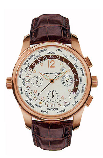 Girard Perregaux Worldwide Time Control 18kt Rose Gold Brown Men's Watch #49800-0-52-1041D - Watches of America
