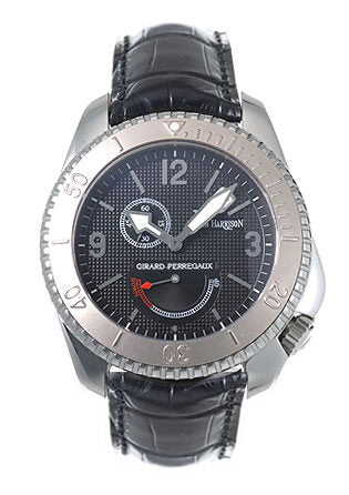Girard Perregaux Seahawk II Stainless Steel Black Leather Men's Watch #49910-0-58-6546 - Watches of America