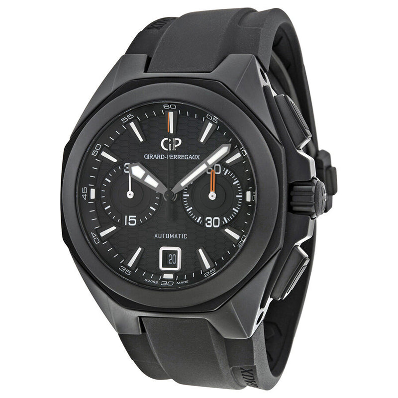Girard Perregaux Chrono Hawk Automatic Black Dial Black Rubber Men's Watch #49970-32-631-FK6A - Watches of America