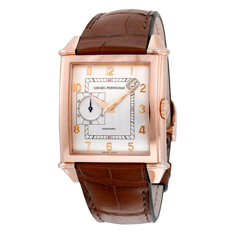 Girard Perregaux Vintage 1945 Automatic Silver Dial 18kt Pink Gold Men's Watch #25835-52-111-BACA - Watches of America