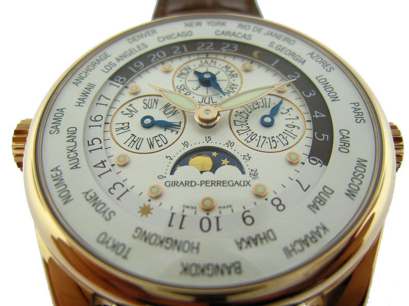 Girard Perregaux World Time Perpetual Automatic White Dial Men's Watch #90280-52-131-BACA - Watches of America #2