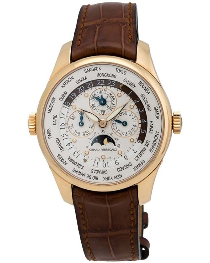 Girard Perregaux World Time Perpetual Automatic White Dial Men's Watch #90280-52-131-BACA - Watches of America