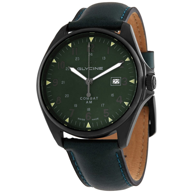 Glycine Combat 6 Vintage Automatic Dark Green Dial Men's Watch #GL0298 - Watches of America