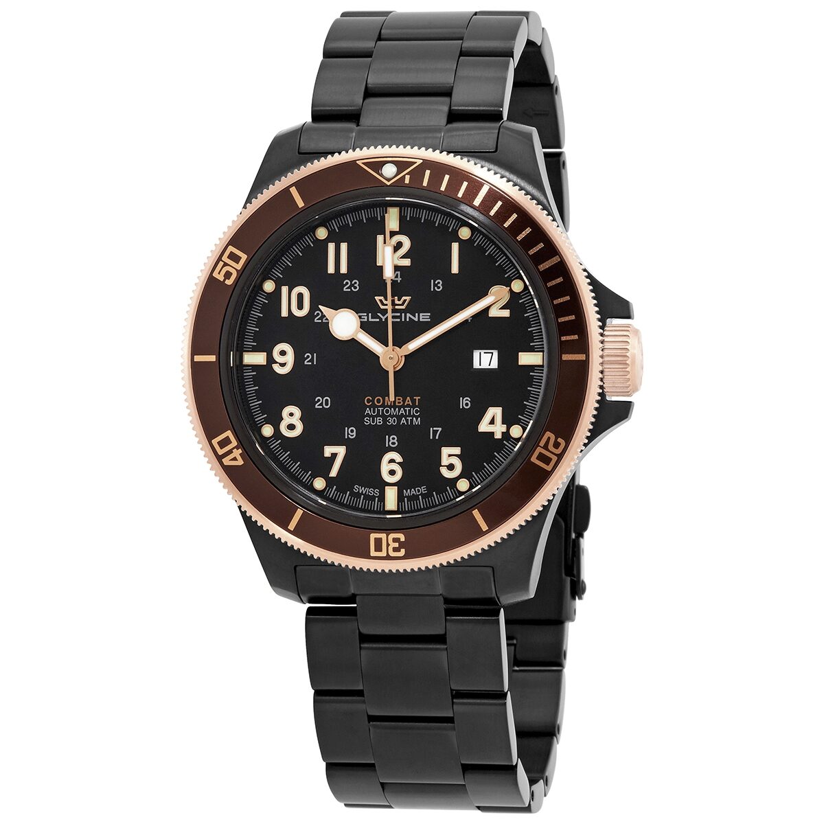 Glycine Combat Sub 46 Automatic Black Dial Men's Watch GL0276
