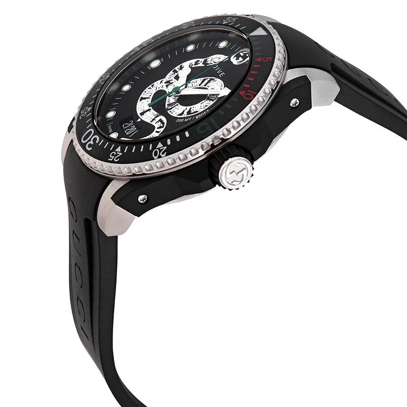 Gucci Dive Quartz Snake Black Dial Men's Watch YA136323 – Watches