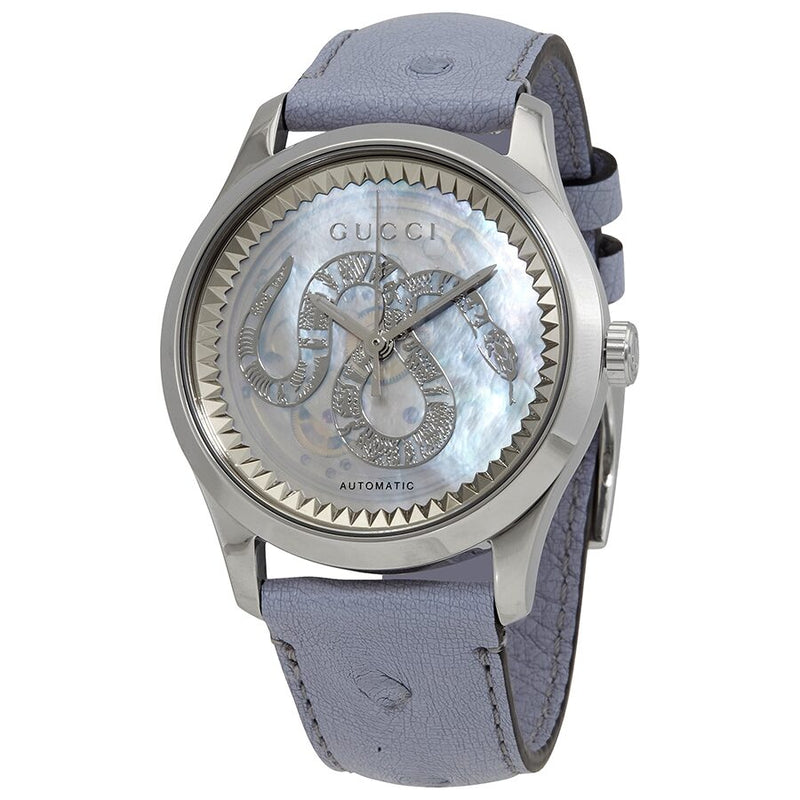 Gucci G-Timeless Automatic Transparent Mother of Pearl Dial Ladies