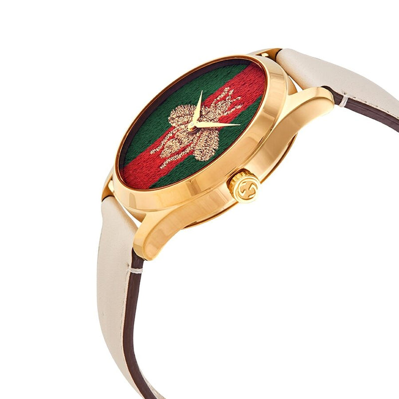 Gucci G-Timeless Quartz Green and Reb Web Nylon Dial Ladies Watch #YA1264128 - Watches of America #2