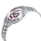 Gucci G-Timeless Silver Dial with Snake Motif Stainless Steel Watch #YA1264076 - Watches of America #2