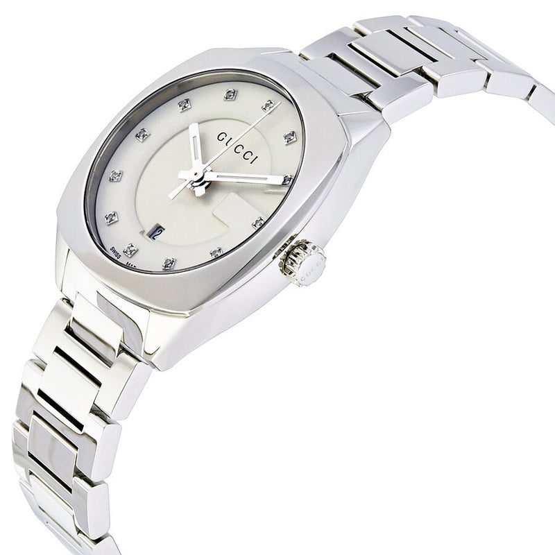 Gucci GG2570 White Dial Diamond Ladies Watch #YA142504 - Watches of America #2