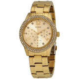 Guess Bedazzle Quartz Crystal Gold Dial Ladies Watch W1097L2 - Watches of America