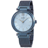 Guess Crystal Blue Dial Blue PVD Ladies Watch W0638L3 - Watches of America