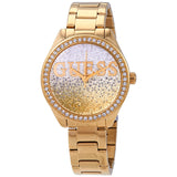 Guess Glitter Girl Gold and Silver Glitter Dial Ladies Watch W0987L2 - Watches of America