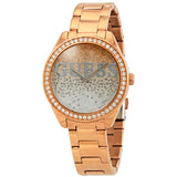 Guess Glitter Girl Rose and Silver Glitter Dial Ladies Watch W0987L3 - Watches of America