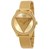 Guess Glitz Crystal Gold Dial Ladies Watch W1142L2 - Watches of America