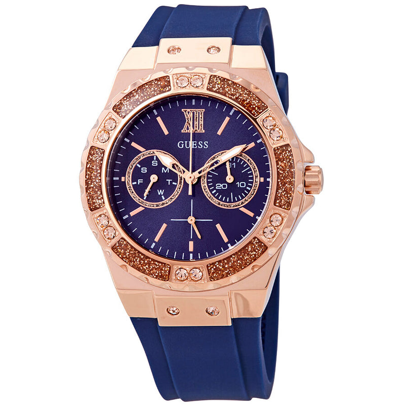 Guess Limelight Crystal Blue Dial Ladies Watch W1053L1 - Watches of America