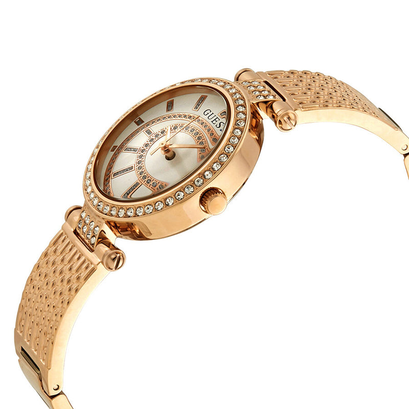 Guess Muse Crystal Silver Dial Ladies Rose Gold-tone Watch W1008L3 - Watches of America #2