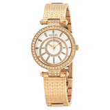 Guess Muse Crystal Silver Dial Ladies Rose Gold-tone Watch W1008L3 - Watches of America