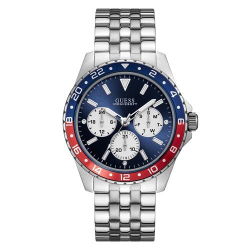 Guess Odyssey Blue Dial pepsi Bezel Men's Watch W1107G2 - Watches of America