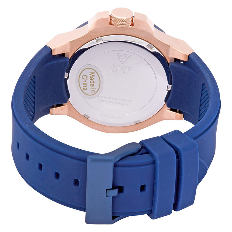 Guess Rigor Blue Dial Blue Silicone Men's Watch W0247G3 - Watches of America #3