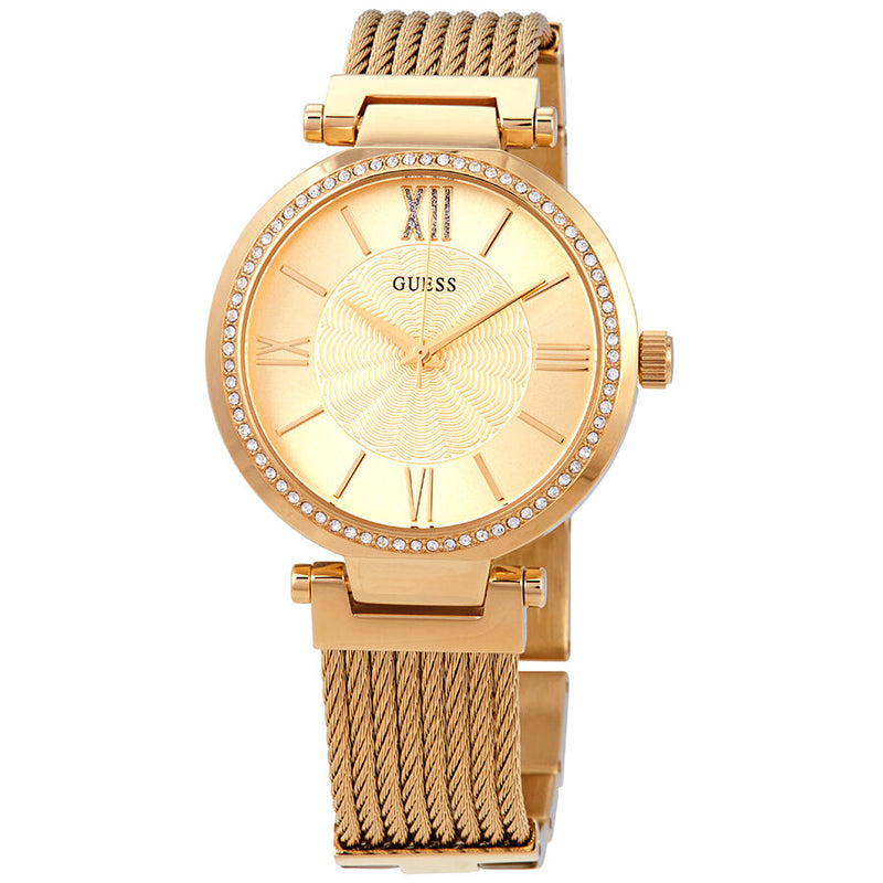 Guess Soho Crystal Gold Dial Yellow Gold PVD Ladies Watch W0638L2 - Watches of America
