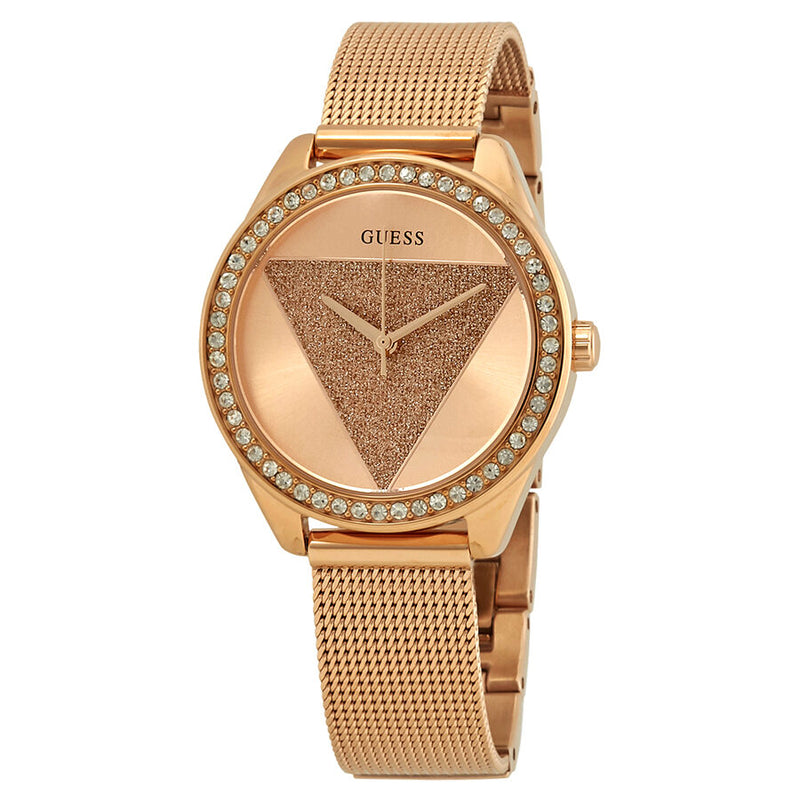 Guess Tri Glitz Rose Dial Crystal Ladies Watch W1142L4 - Watches of America