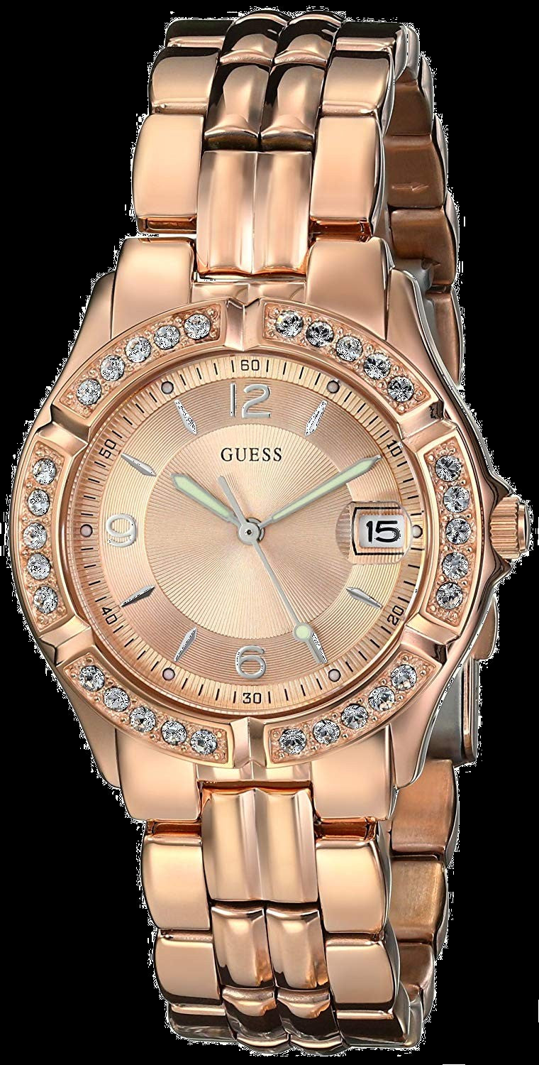 Guess Rose Gold Tone Crystal Dial Women's Watch  W11069L1 - Watches of America