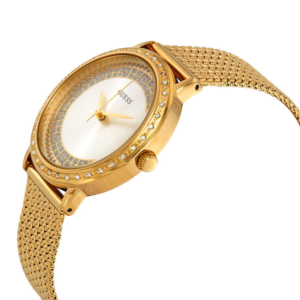 Guess Willow Crystal Silver Dial Yellow Gold PVD Ladies Watch W0836L3 - Watches of America #2